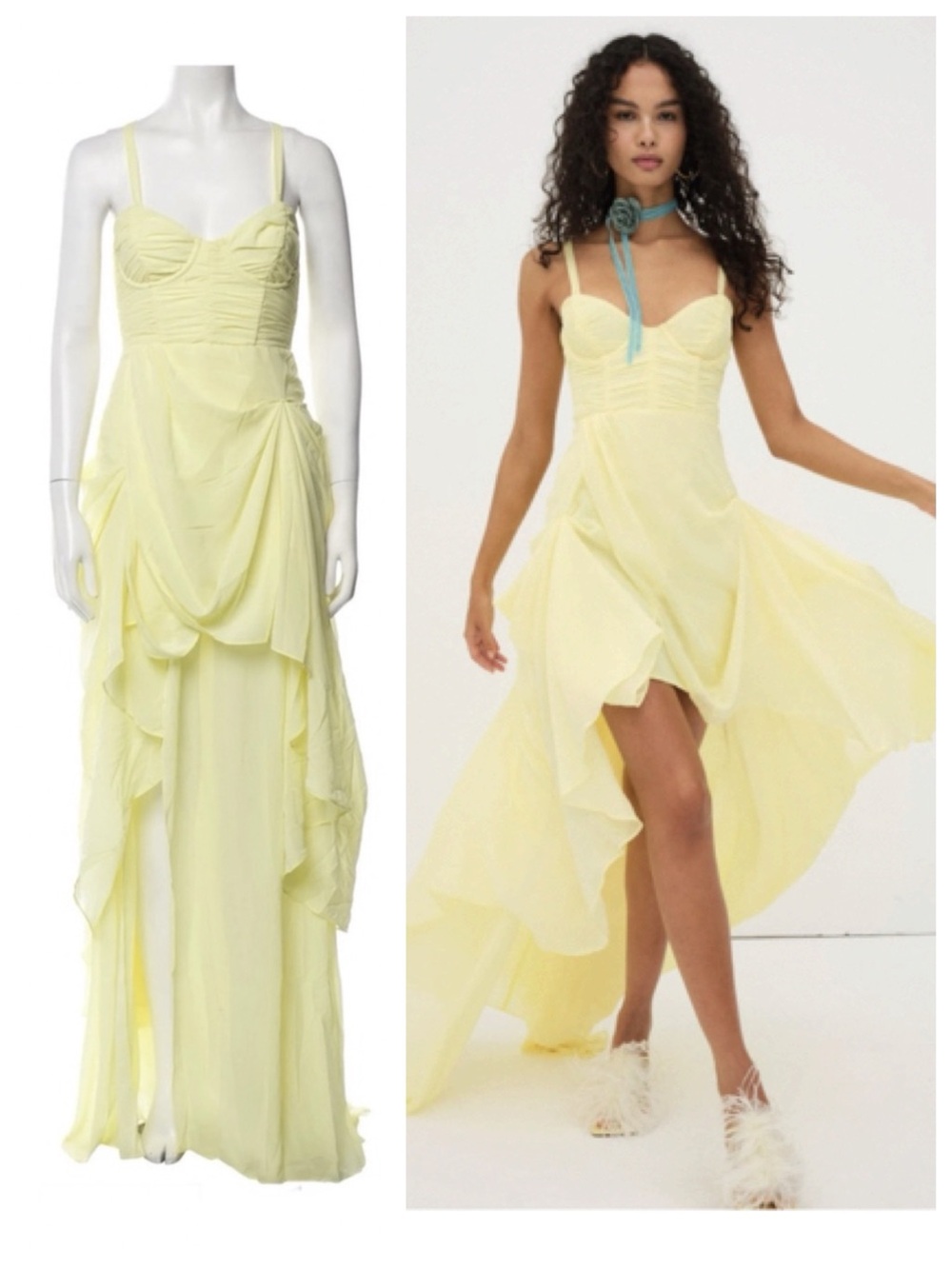 NWT For Love & Lemons June Maxi Dress in Yellow - Picture 10 of 11
